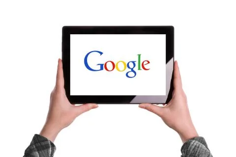 Google logo on digital tablet Illustrazione stock