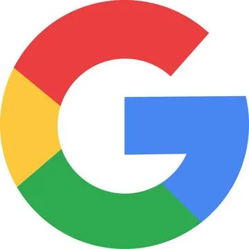 Google logo on transparent background. Popular search engine google logotyp.. Stock-Illustration