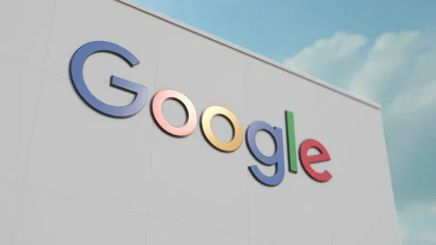 Google logo on the wall. Editorial 3D animation Stock Footage 168691339