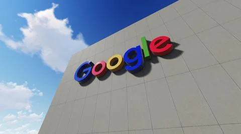 Google logo on the wall, Editorial use only Stock Illustration