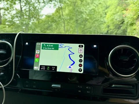 The Google Map of the Driving route through the woods at a in the Pisgah Na.. 스톡 사진
