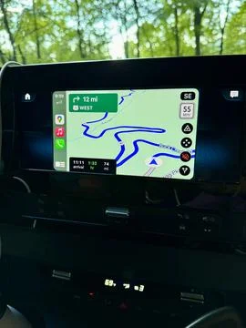 The Google Map of the Driving route through the woods at a in the Pisgah Na.. 스톡 사진