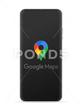 Google map logo icon on smartphone screen Illustrazione stock