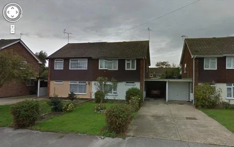 Google Map View 201 Cloes Lane Clacton-on-sea Essex Which Was Destroyed After A  스톡 사진