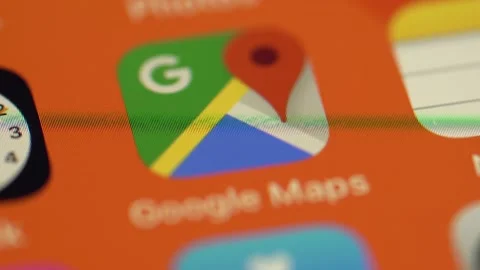 Google Maps app gets turned on and off - macro detail Stock Footage 133595052