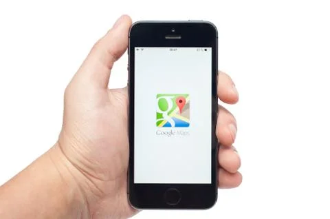 The google maps app for iphone Stock Photos