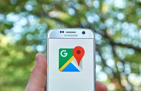 Google Maps app Stock Photos