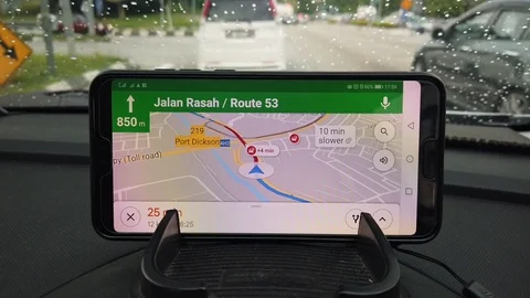 Google maps application on smart phone Stock Footage 106433744