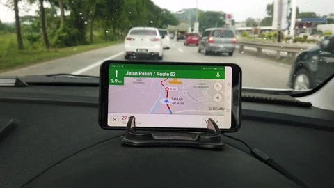 Google maps application on smart phone Stock Footage 106434027