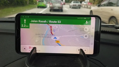 Google maps application on smart phone Stock Footage 106434134