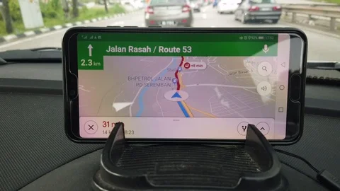 Google maps application on smart phone Stock Footage 106434363