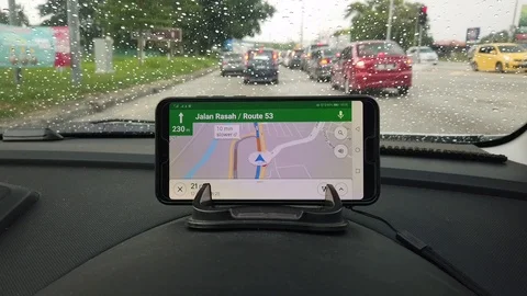 Google maps application on smart phone Stock Footage 106435124