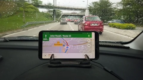 Google maps application on smart phone Stock Footage 106435406