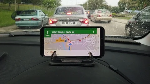 Google maps application on smart phone Stock Footage 106435503