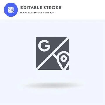 Google Maps icon vector, filled flat sign, solid pictogram isolated on white Stock Illustration