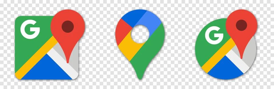 Google Maps Icons Set 스톡 일러스트
