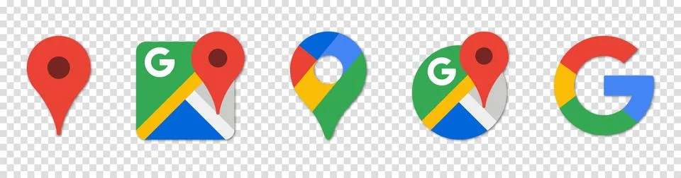 Google Maps Icons Set Stock Illustration