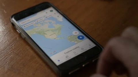 Google Maps on Iphone Stock Footage 127111709