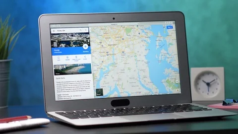 Google Maps on a Laptop Computer Screen Stock Footage 106404143