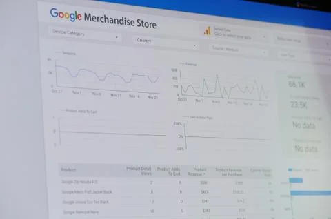 Google merchandise store dashboard Stock Photos