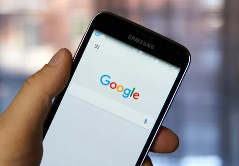 Google mobile app. Fotos de archivo