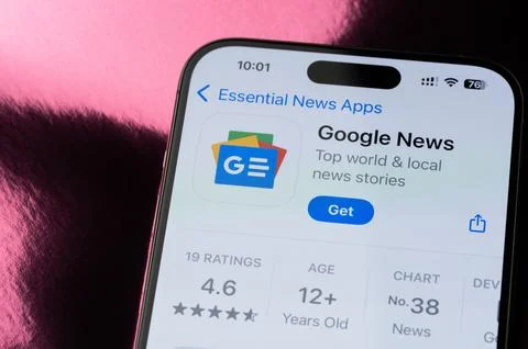 Google news mobile application ranking Stock Photos