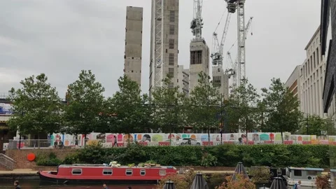 Google Office Headquarters Under Construction in London UK, 4K Stock Footage 134073297