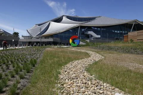 Google opens their first campus developed by Google, Mountain View, USA - 16 May 스톡 사진
