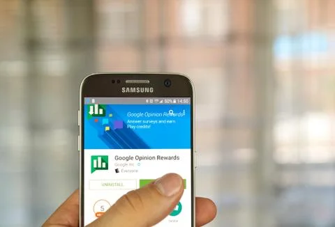 Google Opinion Rewards application Stockfoto's