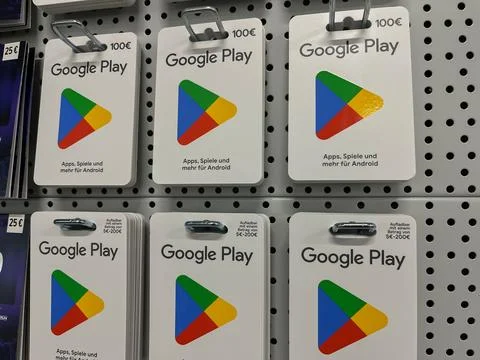 Google Play Gift Cards for Android Apps and Games Foto stock