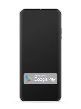 Google play logo icon on smartphone screen Illustrazione stock