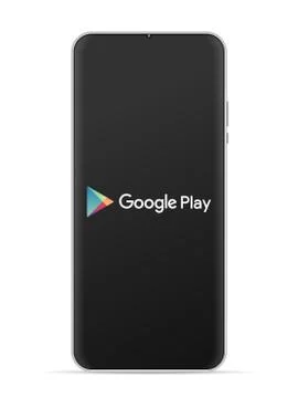 Google play logo icon on smartphone screen Illustrazione stock