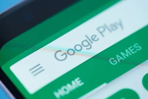 Google play moblie menu Stock Photos