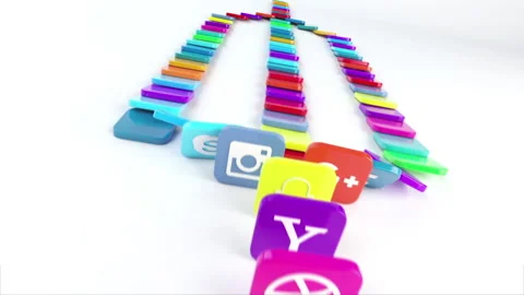 Google Plus 3D Animated social media icons Stock Footage 237804826