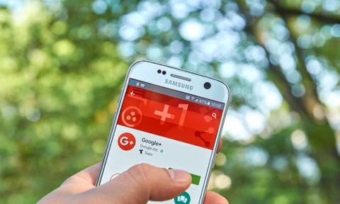 Google plus app Stock Photos