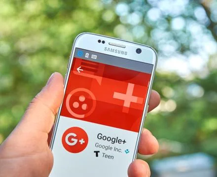 Google plus app Stock Photos