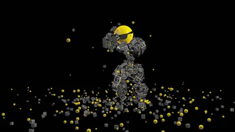 Google Plus Icon Dancing Character, Luma Matte Stock Footage 146360805