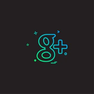 Google plus icon design vector Stock Illustration