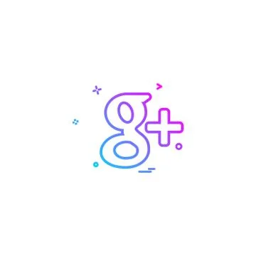 Google plus icon design vector Illustrazione stock