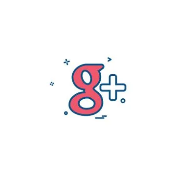 Google plus icon design vector Stock Illustration
