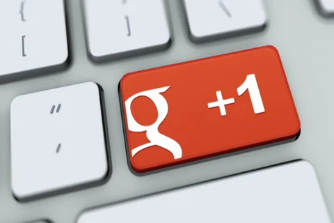 Google Plus One button on computer keyboard. Key is pressed, click for HD 스톡 동영상 35648733