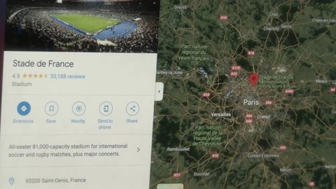 Google Search For The 2024 Summer Olympic Games in France, Stade De France Stock Footage 221576533