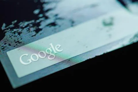 Google search bar on mobile device Stock Photos