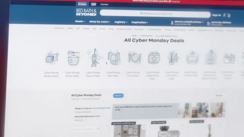 Google Search For Bed Bath And Beyond Cyber Monday Stock Footage 222401060