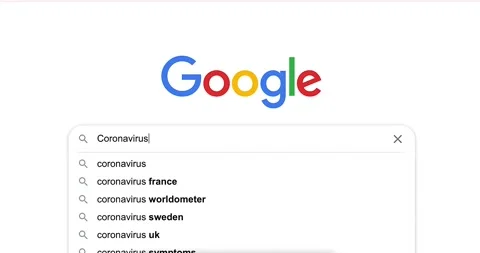 Google Search Engine Search For CORONAVIRUS Stock Footage 149649013