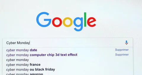Google Search Engine Search For Cyber Monday Stock Footage 98592840
