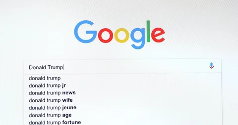 Google Search Engine Search For Donald Trump Stock-Footage 98598477