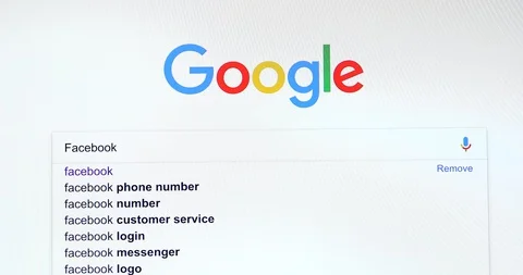 Google Search Engine Search For Facebook Video stock 98611600