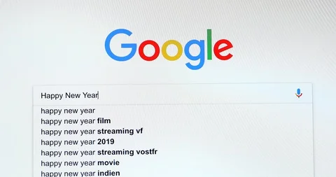 Google Search Engine Search For Happy New Year Stock Footage 98594302