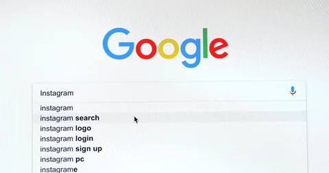 Google Search Engine Search For Instagram Stock-Footage 98611664